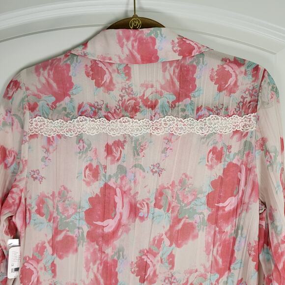 FREE PEOPLE Bad At Love Ivory Printed Blouse - Size M (NWT) - Picture 10 of 14